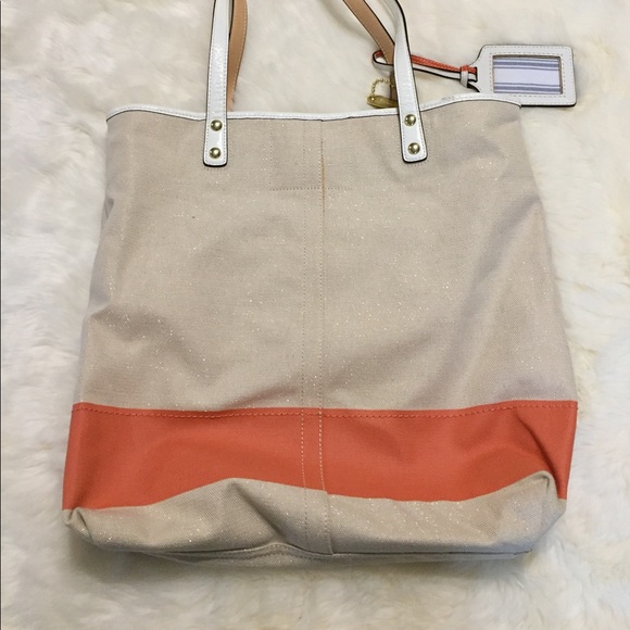 Vintage Rare COACH Beach Umbrella BAG Canvas Tote - Picture 13 of 16